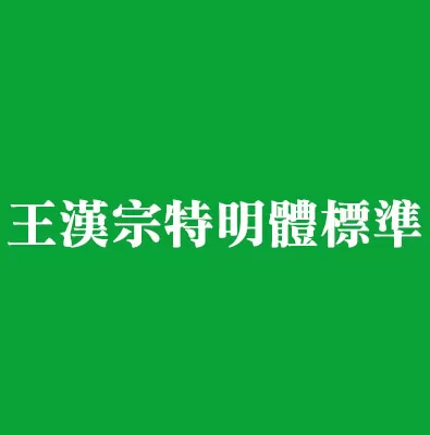 王漢宗特明體標準